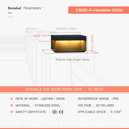 Lampadaire extérieur étanche pour clôture et portail paysager — LZ4X9M