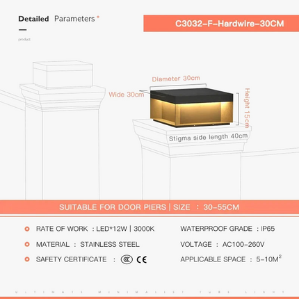 Lampadaire extérieur étanche pour clôture et portail paysager — LZ4X9M