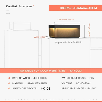 Lampadaire extérieur étanche pour clôture et portail paysager — LZ4X9M