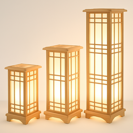 Lampadaire japonais en bois pour éclairage décoratif intérieur — LZ3X9F
