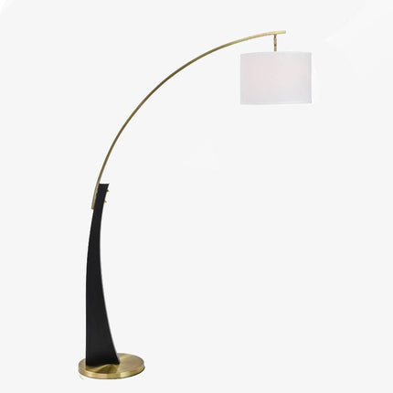 Lampadaire LED design doré à abat-jour arrondi Foyer — LZ4X9M