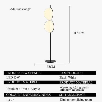 Lampadaire LED nordique à lames rotatives pour décoration — LZ4P9XQ