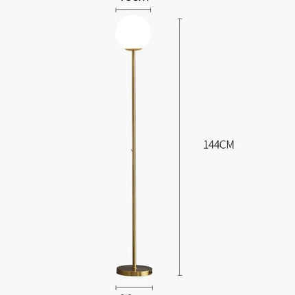 Lampadaire LED vertical en verre laiteux style nordique — LZ4X9P7
