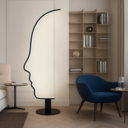 Lampadaire LED design visage humain style nordique — LZ4X9T2