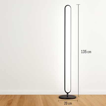 Lampadaire LED vertical moderne avec abat-jour acrylique circulaire — LZ4X9P