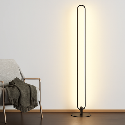 Lampadaire LED vertical moderne avec abat-jour acrylique circulaire — LZ4X9P
