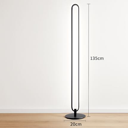Lampadaire LED vertical moderne avec abat-jour acrylique circulaire — LZ4X9P