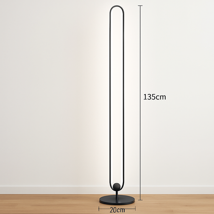 Lampadaire LED vertical moderne avec abat-jour acrylique circulaire — LZ4X9P