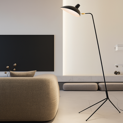 Lampadaire minimaliste en métal avec abat-jour orientable — LZ4X9Q2