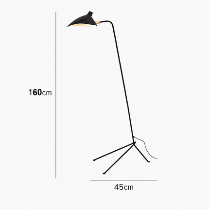 Lampadaire minimaliste en métal avec abat-jour orientable — LZ4X9Q2