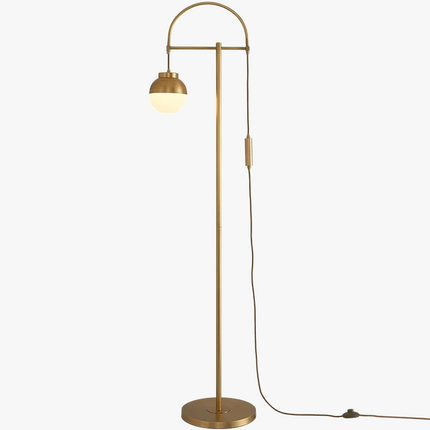 Lampadaire design nordique rétro doré pour intérieur élégant — LZ4X9Q2