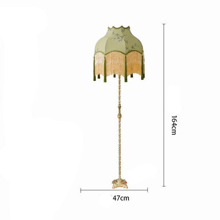 Lampadaire rétro en cuivre avec pampilles décoratives art zen — LZ4X9P2