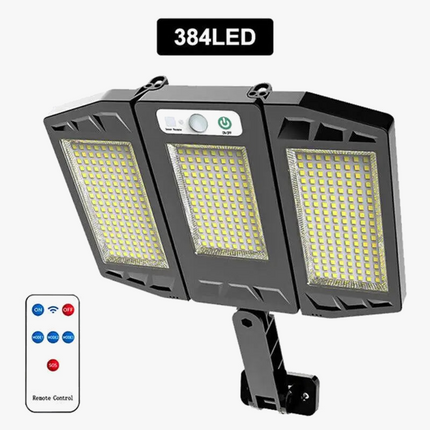 Lampadaire solaire étanche 384 LED avec capteur et télécommande — LZ4X9M