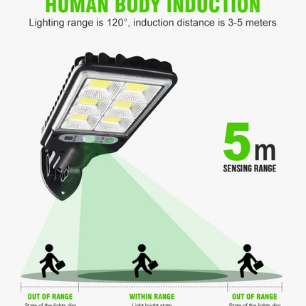 Lampadaire solaire extérieur avec télécommande et détecteur de mouvement — LZ4X9P2