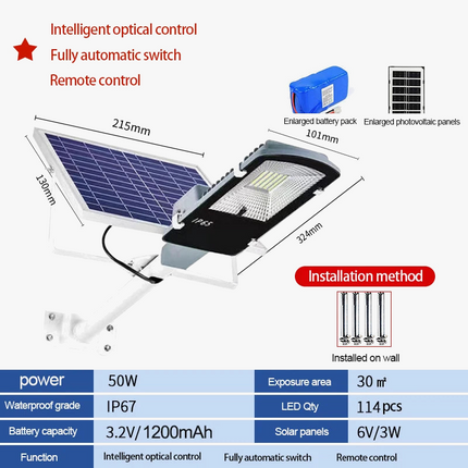 Lampadaire solaire LED étanche haute luminosité pour extérieur — LZ4X9Q2