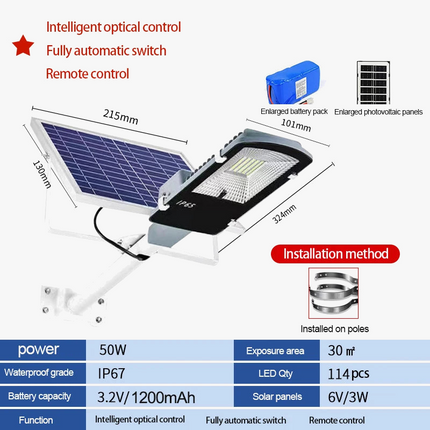 Lampadaire solaire LED étanche haute luminosité pour extérieur — LZ4X9Q2
