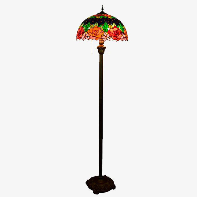 Lampadaire Tiffany avec abat-jour en verre vitrail vert Glaze — LZ4X9P2