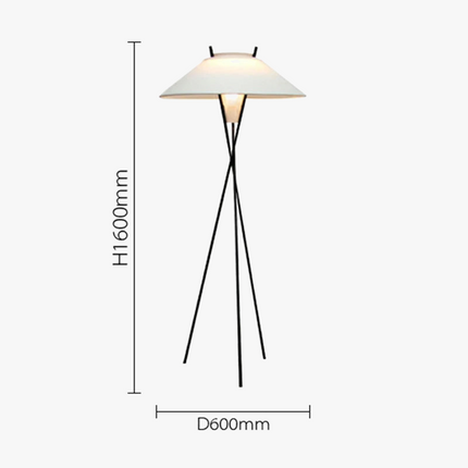 Lampadaire triangulaire au design italien avec abat-jour vintage — LZ4X9T