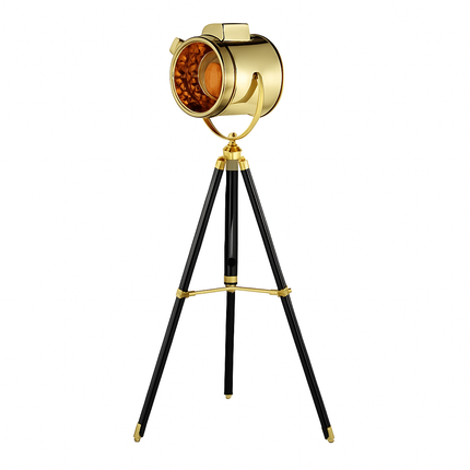 Lampadaire tripode à spot retro chromé Studio