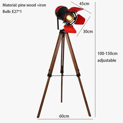 Lampadaire vintage en bois pour studio photo et éclairage créatif — LZ4X9Q2F