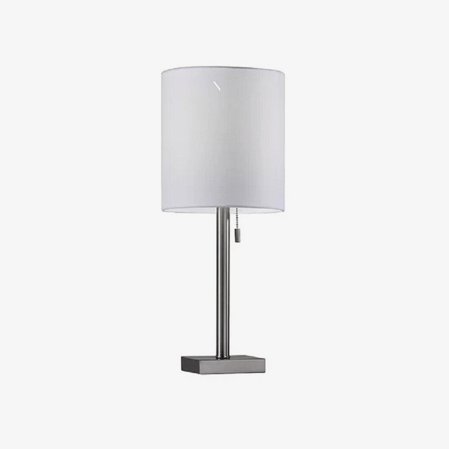 Lampe à poser design en métal LED avec abat-jour blanc