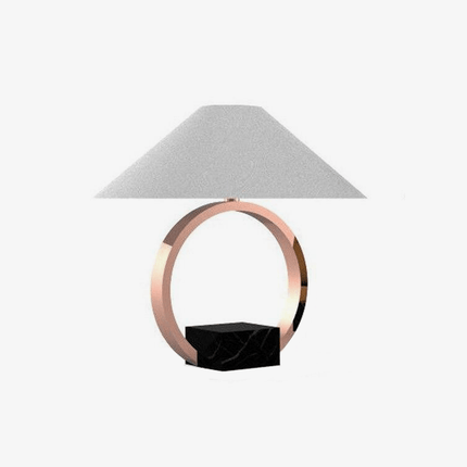 Lampe à poser LED design avec cercle métal et abat-jour verre — LZ4G7X2