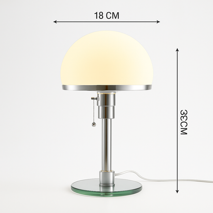 Lampe de table blanche design danois style Bauhaus en verre pour salon — LZ4Q9XJ