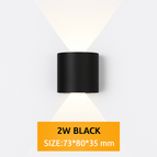 Noir 2W / Chaude 3000K | Aluminium étanche