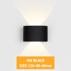 Noir 4W / Chaude 3000K | Aluminium étanche
