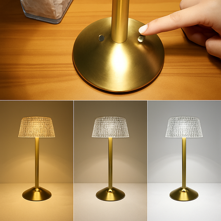 Lampe de bureau LED rechargeable en cristal avec protection des yeux — LZ4X9P