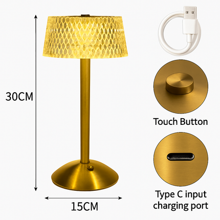 Lampe de bureau LED rechargeable en cristal avec protection des yeux — LZ4X9P