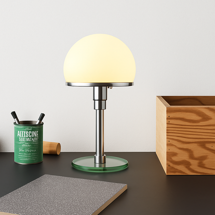 Lampe de bureau LED design en acier inoxydable Wilhelm Wagenfeld Bauhaus — LZ7D4X