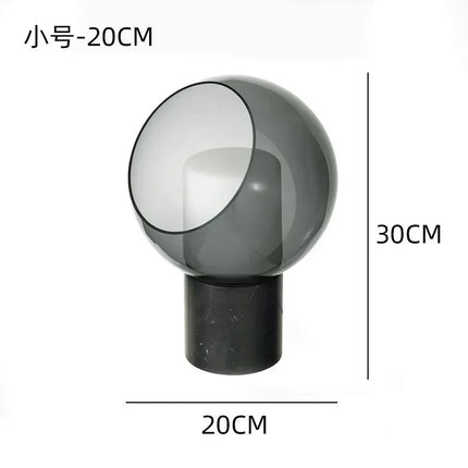 Lampe de bureau en marbre avec abat-jour en verre moderne — LZ4XJ9
