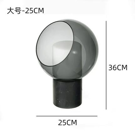 Lampe de bureau en marbre avec abat-jour en verre moderne — LZ4XJ9