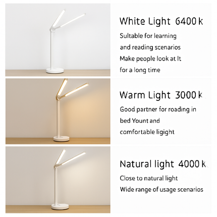Lampe de table LED tactile rechargeable à 3 niveaux avec veilleuse et protection yeux — LZ4X9M