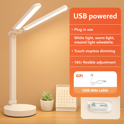 Lampe de table LED tactile rechargeable à 3 niveaux avec veilleuse et protection yeux — LZ4X9M