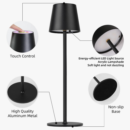 Lampe de bureau LED sans fil avec chargeur USB et ambiance lumineuse — LZ4P9XQ
