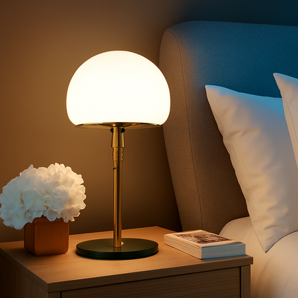 Lampe de bureau LED nordique en verre et acier inoxydable — LZ4X9P2