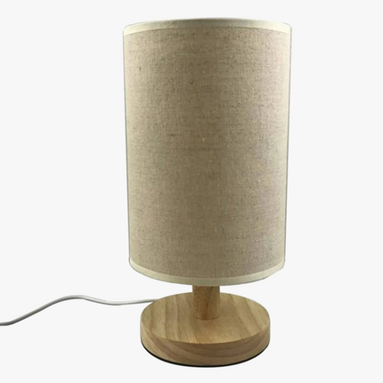 Lampe de bureau LED moderne en bois et tissu avec port USB — LZ4X9P2