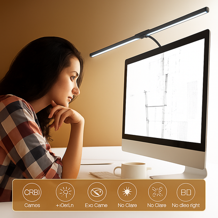 Lampe de bureau LED à pince orientable 360° 3 modes et 10 niveaux de luminosité simple/double — LZ4G7T9