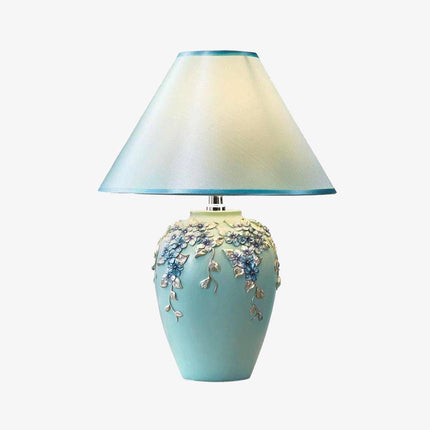 Lampe à poser avec abat-jour et base fleurie colorée — LZ4X9Q2J