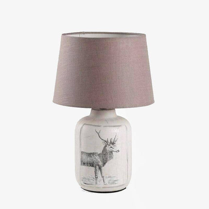 Lampe de chevet à abat-jour tissu motif cerf — LZ4T9Q2