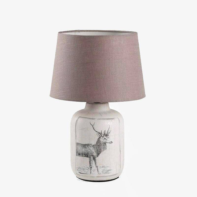 Lampe de chevet à abat-jour tissu motif cerf — LZ4T9Q2