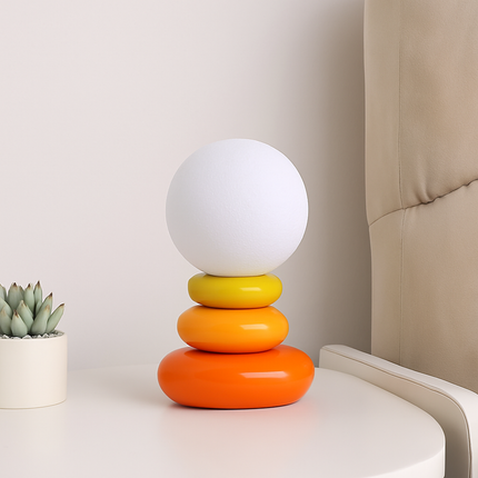 Lampe de chevet nordique en pierre empilée à ambiance lumineuse — LZ4X9T2