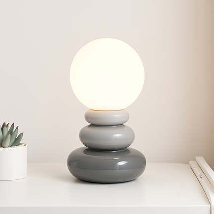 Lampe de chevet nordique en pierre empilée à ambiance lumineuse — LZ4X9T2
