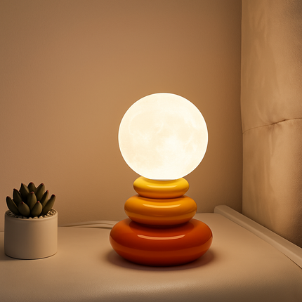 Lampe de chevet nordique en pierre empilée à ambiance lumineuse — LZ4X9T2