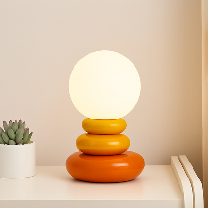 Lampe de chevet nordique en pierre empilée à ambiance lumineuse — LZ4X9T2