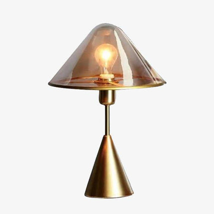 Lampe de table LED design cuivrée avec abat-jour en verre — LZ4X9P2