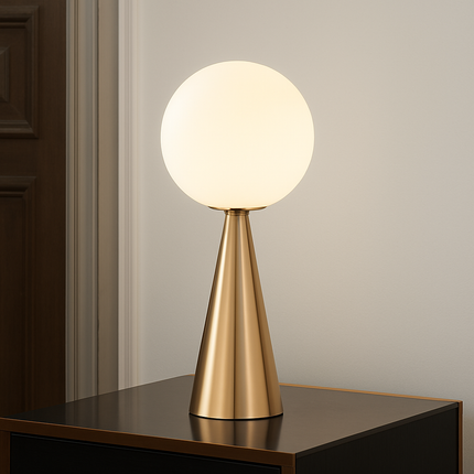Lampe de chevet design cône doré et lampe boule à poser — LZ4T9QJ