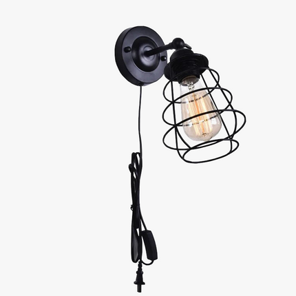 Lampe de chevet en fer avec ampoule rétro et interrupteur intégré — LZ4X9P